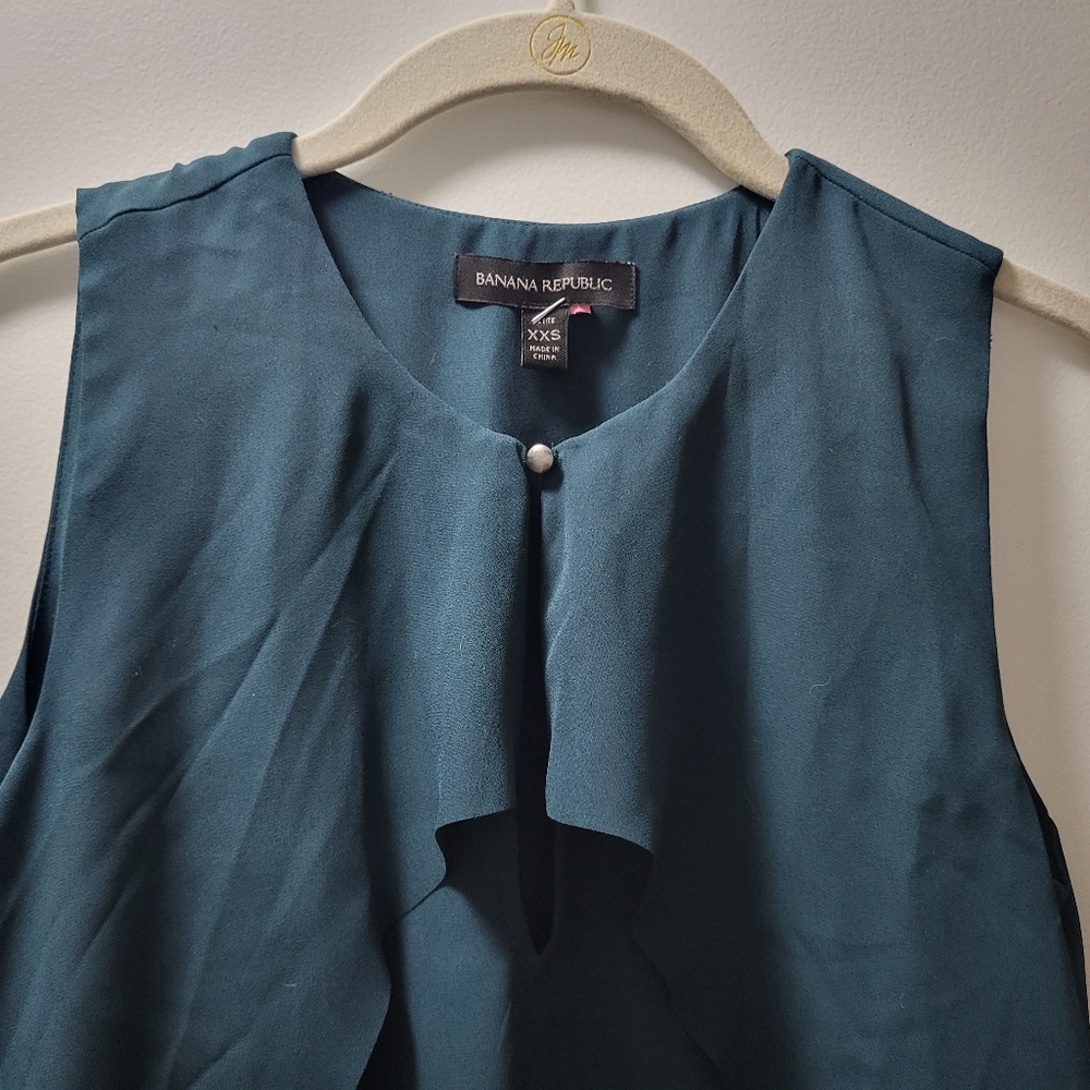 Banana Republic Flowy Deep Teal Sleeveless tank Top size XXS - Picture 4 of 6